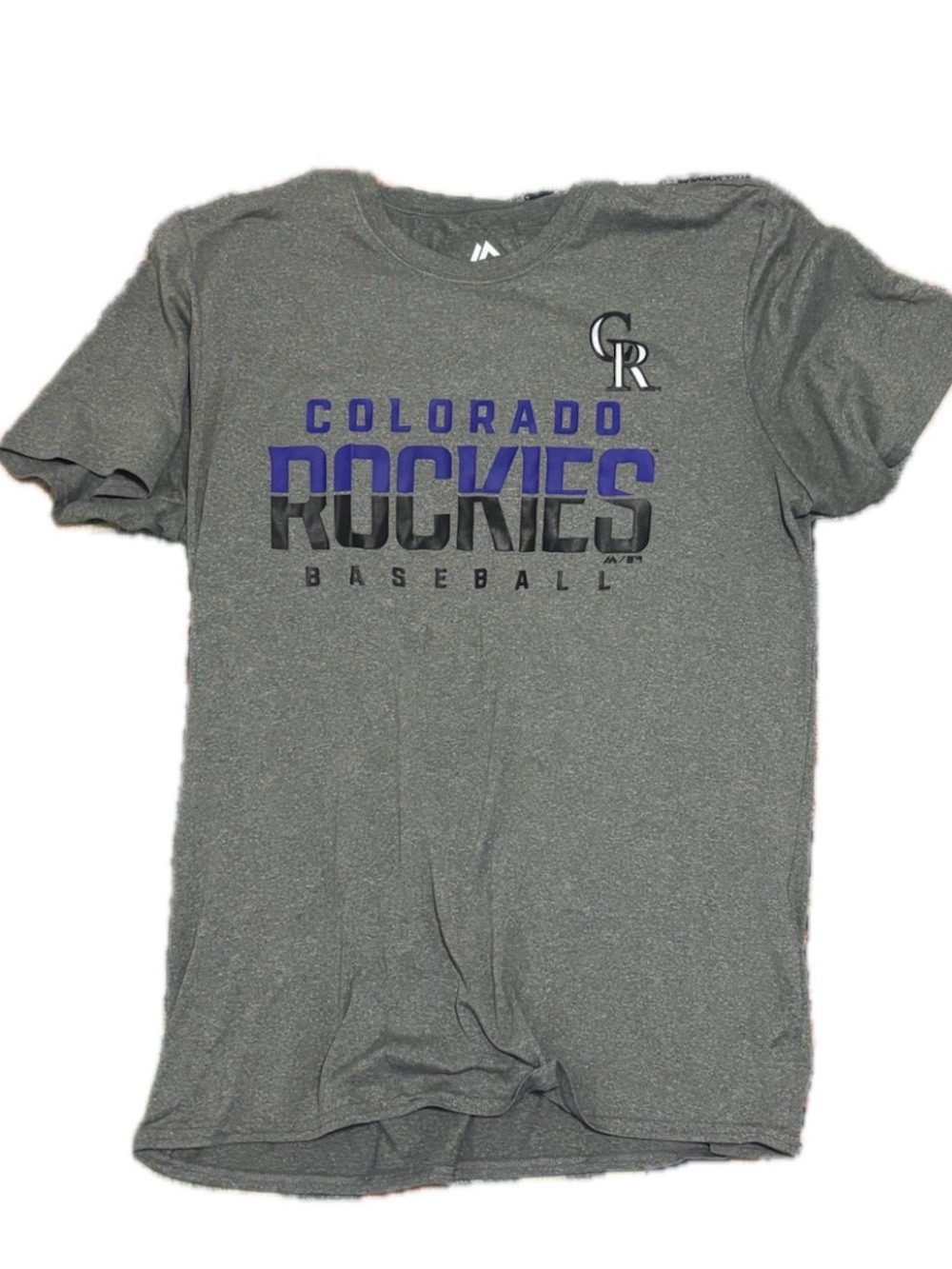 Majestic Size: L Men’s Colorado Rockies Gray Graphic Tee
